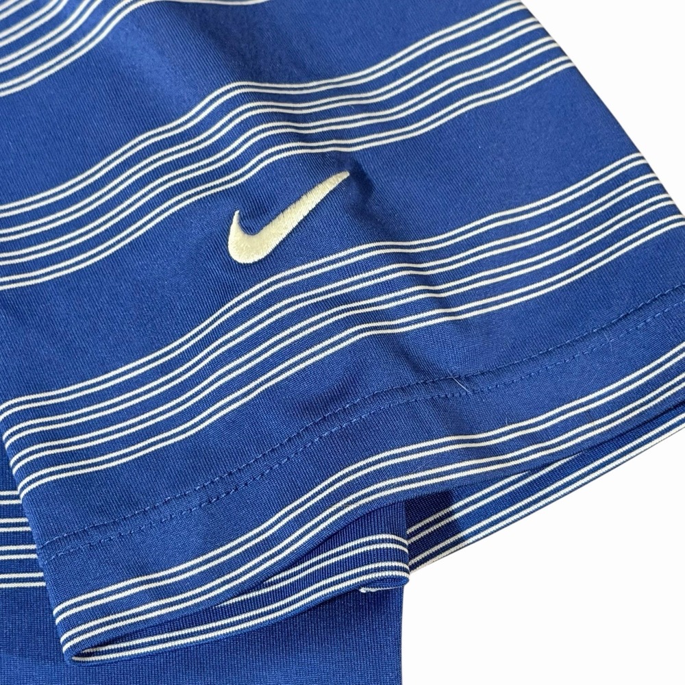 Nike Golf Tour Performance Polo Shirt Dri-Fit Blue White Striped Men's Size‎ M - Picture 7 of 9